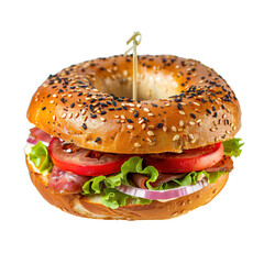 Wall Mural - bagel with ham