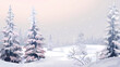 © ak159715 - Winter landscape with white pine trees on snow vector image