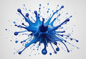 Canvas Print - Blue ink splash on white background