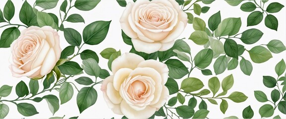 Sticker - Watercolor illustration with pink roses