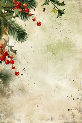 Poster - watercolor christmas empty paper empty background digital junk journal