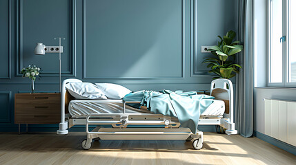Photo realistic concept of a doctor merged with a patients bed symbolizing farewells in healthcare  responsibility. Ideal for medical ads. Healthcare imagery.