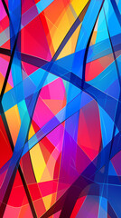 Abstract Image Pattern Background, Bold Intersecting Lines and Primary Colors, Geometric Digital Art, Texture, Wallpaper, Background, Cell Phone Cover and Screen, Smartphone, Computer, Laptop, 9:19 Fo