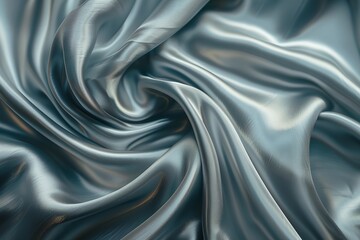 Wall Mural - close up of a blue silky fabric with a wavy pattern