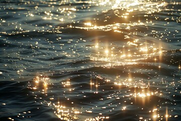 The shimmering dance of sunlight on the oceana??s surface