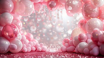 Poster - A pink and white room with a pink archway