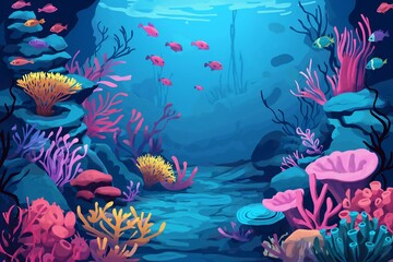 Wall Mural - underwater sea life by generative ai