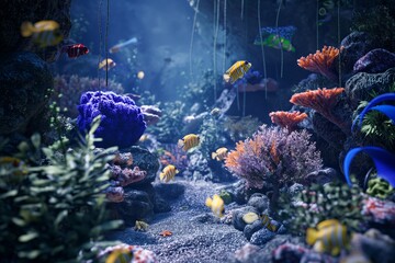 Wall Mural - underwater sea life by generative ai