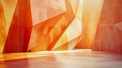 Wall Mural - abstract background of architecture in orange earth tone, colorful corner design of exteriors.