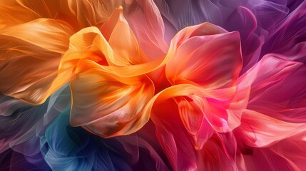 Wall Mural - Abstract Flower Petals, Artistic representations of flower petals with bright colors and fluid shapes