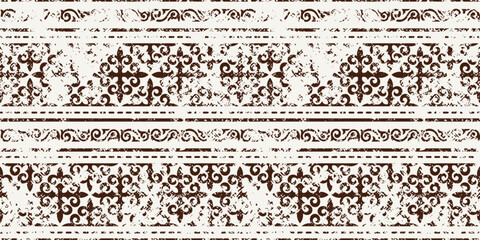 Ethnic grunge background,  Kazakh national ornament, seamless pattern, vector design