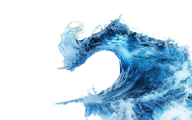 Blue water wave on transparent background, png