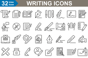 Wall Mural - writing outline icons set vector illustrator.