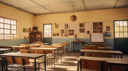 Wall Mural - Classroom in an African school.