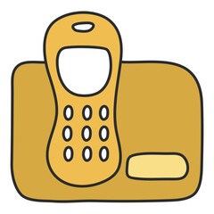 Poster - A flat design icon of telephone

