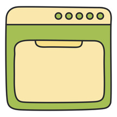 Poster - A colored design icon of cooking range

