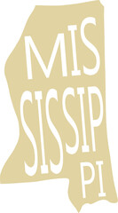 Sticker - solid drawing of mississippi state map.