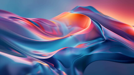 3D rendering of a smooth, flowing, abstract shape with vibrant colors.