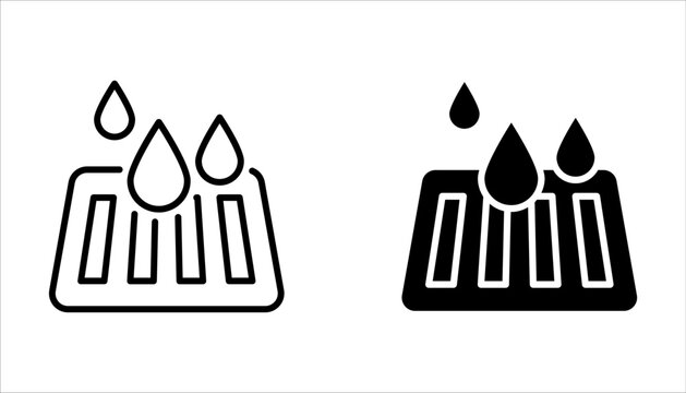Drain icon set. sewer rain water drainage vector symbol on white background