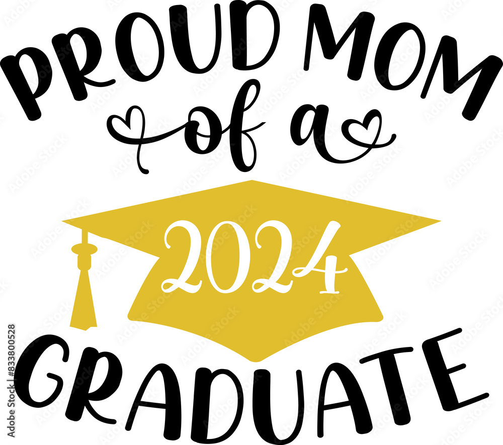 Graduation typography clip art design Proud Mom Of A 2024 Graduate on ...