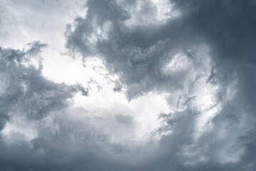 Wall Mural - Contrast dramatic cloudy sky. The sky with thunder clouds.
