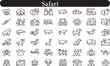 © mou - safari line web icons. African Animals, ecotourism activities. national parks. Editable stroke.