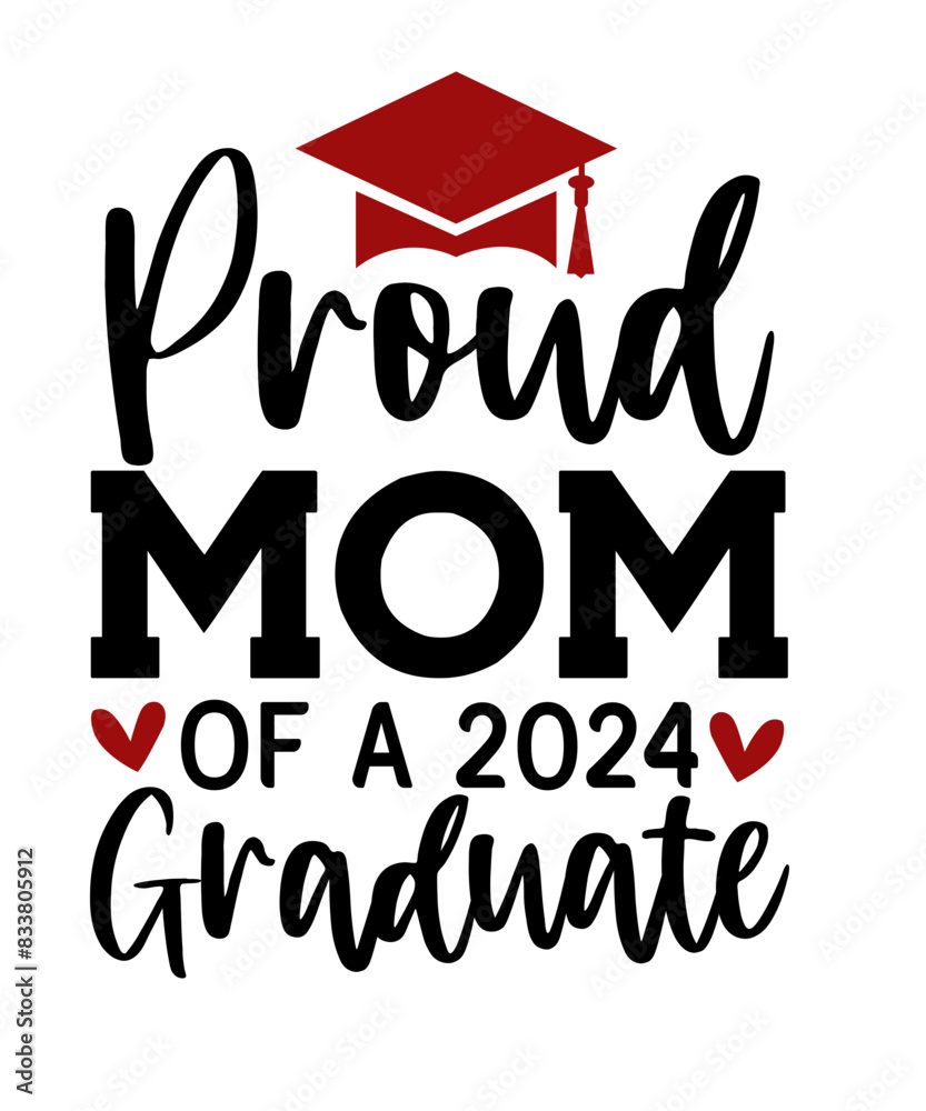 Graduation typography clip art design Proud Mom Of A 2024 Graduate on ...