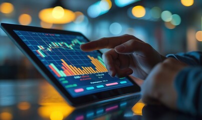 Poster - Data Analysis in Action, Tracking Business Performance on a Tablet. Modern Analytics, Interactive Data Visualization in Use. Touching the Future of Business: Engaging with Digital Analytics.