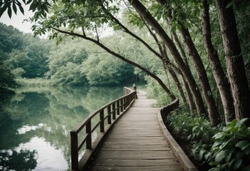 Canvas Print - boardwalk in the forest