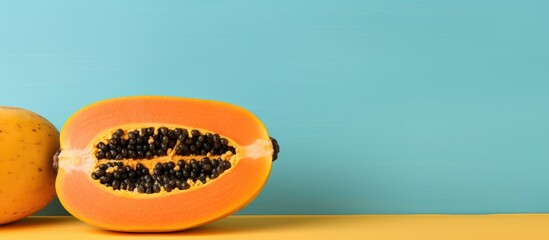 Fototapete - Image of a ripe papaya with copy space.