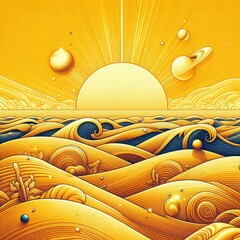 Wall Mural - sunset in the desert