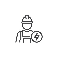 Poster - Electrician engineer line icon