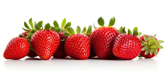 Poster - Isolated fresh strawberries with a copy space image.