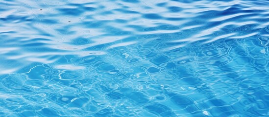 Detailed view of a blue swimming pool water, showing rippling patterns, perfect as a copy space image.