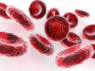 Poster - Detailed Red Blood Cells in Stem Cell Research Context on White Background