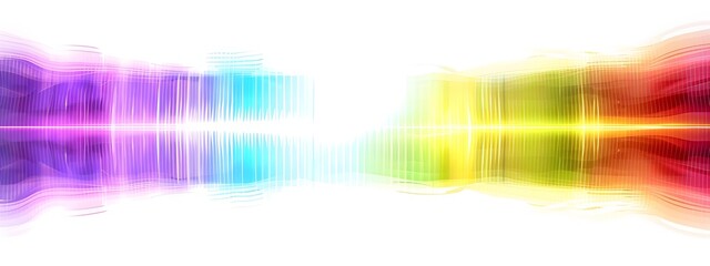 Poster - Vibrant of Light Wave Spectrum Gradient Across White Background