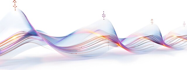 Poster - mesmerizing light wave polarization vibrant abstract polarized light waves with directional markers