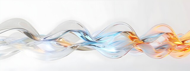 Poster - Mesmerizing Light Wave Traveling Through Different Mediums Isolated on White