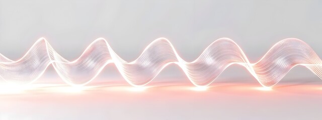 Poster - Elegant Light Wave with Phase Shift Visualization in Abstract Digital Art