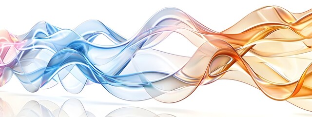 Poster - Colorful Light Wave Flowing Through Different Mediums in Smooth Abstract Digital