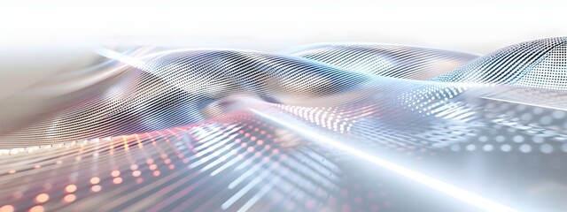 Poster - Mesmerizing 3D Light Wave Diffraction Pattern on White Background
