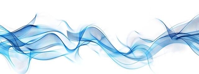 Poster - Blueshift Light Wave   Elegant Digital Artwork of Flowing Blue Energy