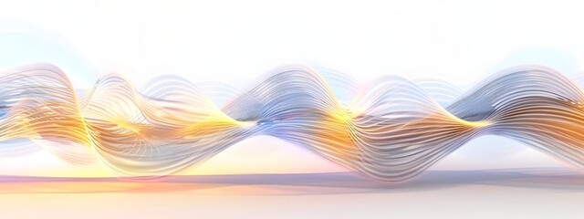 Poster - Captivating Light Wave with Interference Fringes Fluid Abstract 3D Digital Art Backdrop
