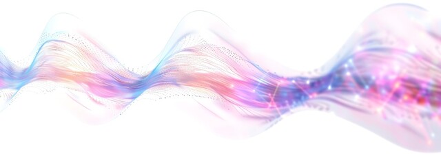 Poster - Vibrant Quantum Light Wave   Colorful Digital of Flowing Energy Fluctuations