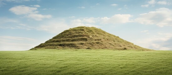 Aufkleber - Haymaking with a haystack and freshly cut grass, ideal for a copy space image.