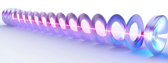 Aufkleber - 3d rendered light wave in optical resonator symmetrical electromagnetic energy pattern