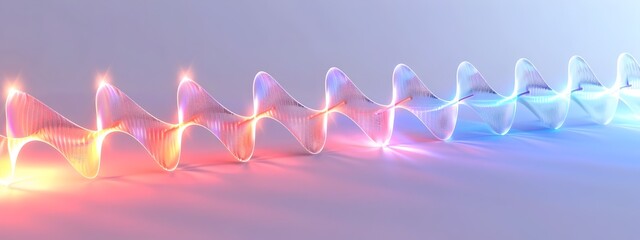 Poster - Undulating Light Waves in Optical Resonator  Captivating 3D Rendered Visualization of