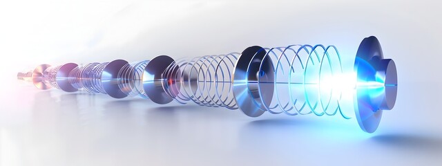 Poster - Mesmerizing 3D Rendered Light Wave in Optical Resonator