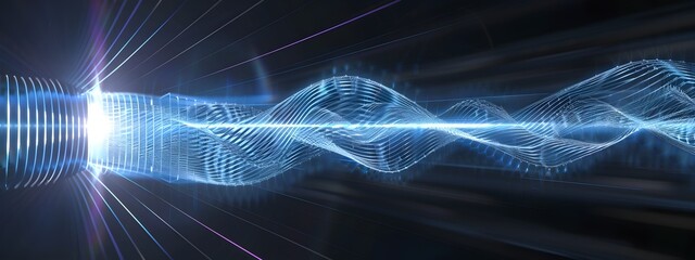 Poster - Vibrant of Light Wave Traveling Through Waveguide