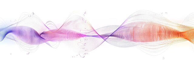 Poster - Light Wave with Fourier Transform Representation on White Background